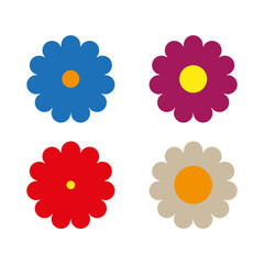 Colorful flowers icon. Vector illustration. EPS 10. Stock image.