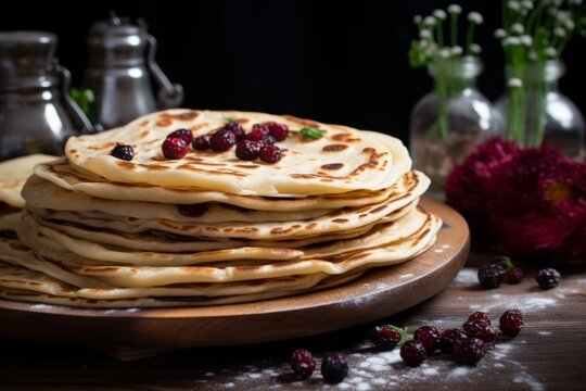 Captivating Close-up of Traditional Norwegian Lefse - A Mouthwatering Treat Bursting with Flavors