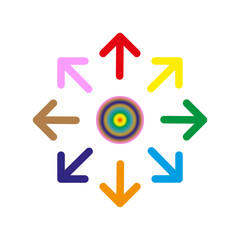 Colorful arrow icon. Vector illustration. EPS 10.