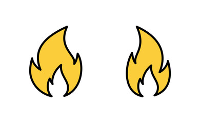 Fire icon set for web and mobile app. fire sign and symbol