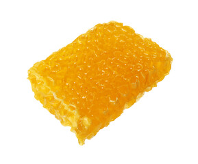 Natural honeycomb with tasty honey isolated on white