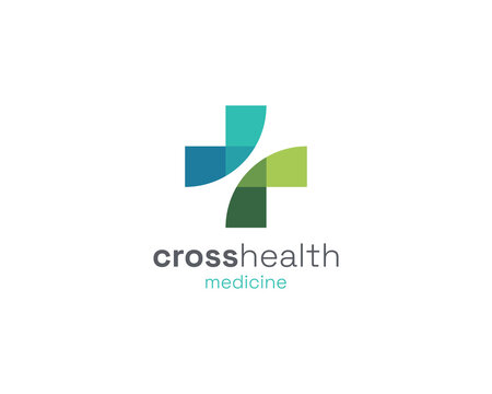 Modern colorful cross health logo