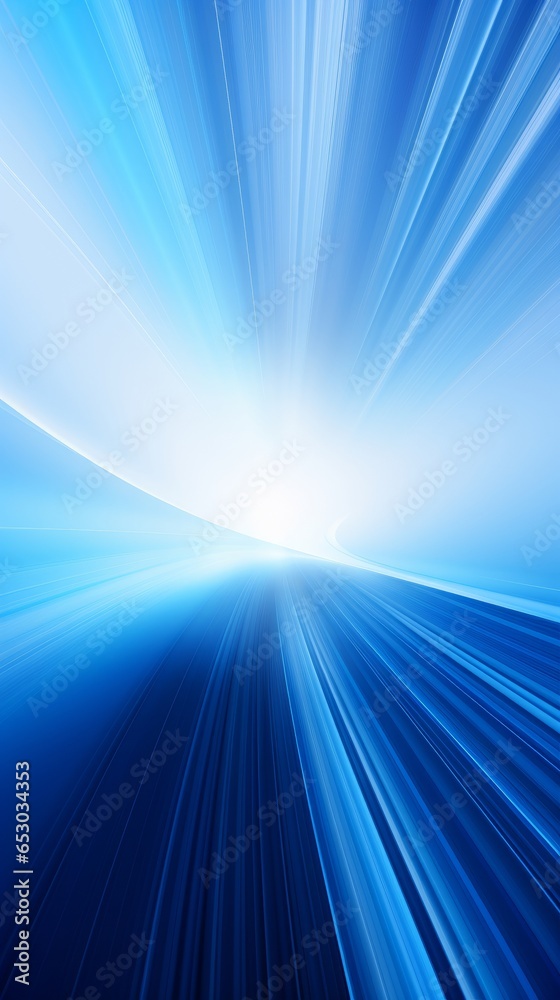 Wall mural an abstract blue background with light waves and shapes. generative ai.