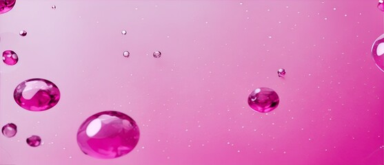 Droplets of water on a pink glass surface from Generative AI