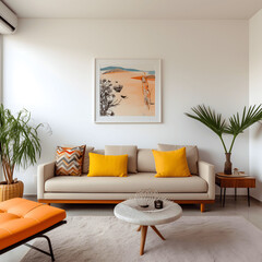 Stylish apartment interior. Idea for home design. minimalist and interesting home interior idea, smart concept