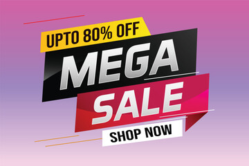 mega sale word concept vector illustration with lines and 3d style, landing page, template, ui, web, mobile app, poster, banner, flyer, background, gift card, coupon, label, wallpaper	