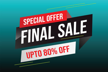 Special offer final sale tag. Banner design template for marketing. Special offer promotion or retail. background banner modern graphic design for store shop, online store, website, landing page	
