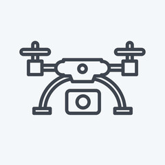 Icon drone and Aerial Imaging. related to Photography symbol. line style. simple design editable. simple illustration