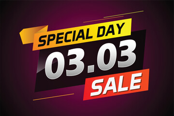 special day 03 03 word concept vector illustration with megaphone and 3d style, landing page, template, ui, web, mobile app, poster, banner, flyer, background, gift card, coupon, label, wallpaper	