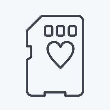 Icon Memory Card. related to Photography symbol. line style. simple design editable. simple illustration