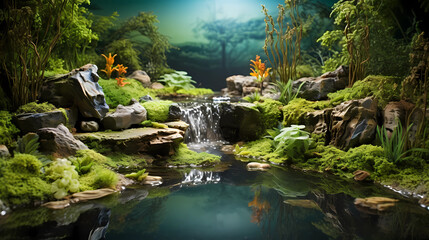 Small Pond with Waterfall - Powered by Adobe