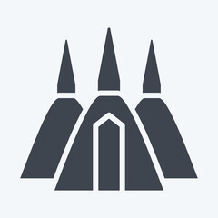 Icon Chedi. related to Thailand symbol. glyph style. simple design editable. simple illustration. simple vector icons. World Travel tourism. Thai