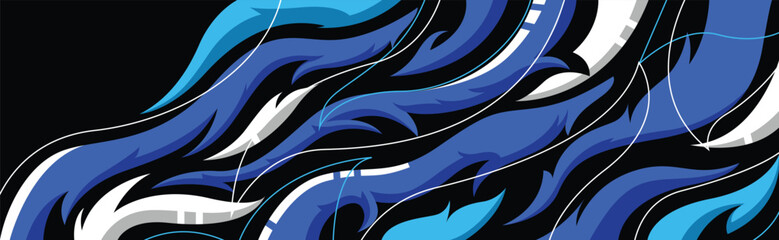 blue white Rally car decal graphic wrap vector © irham