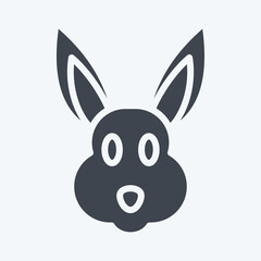Icon Rabbit. related to Animal Head symbol. glyph style. simple design editable. simple illustration. cute. education