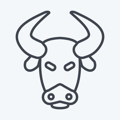 Icon Bison. related to Animal Head symbol. line style. simple design editable. simple illustration. cute. education