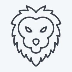Icon Lion. related to Animal Head symbol. line style. simple design editable. simple illustration. cute. education