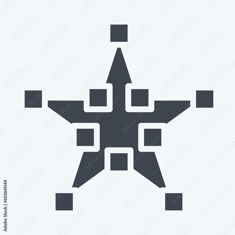 Fototapete icon draw star. related to graphic design tools symbol. glyph style. simple design editable. simple 