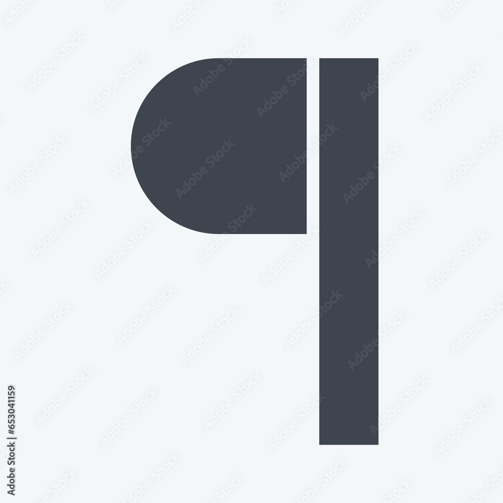 Fototapete icon paragraph. related to graphic design tools symbol. glyph style. simple design editable. simple 