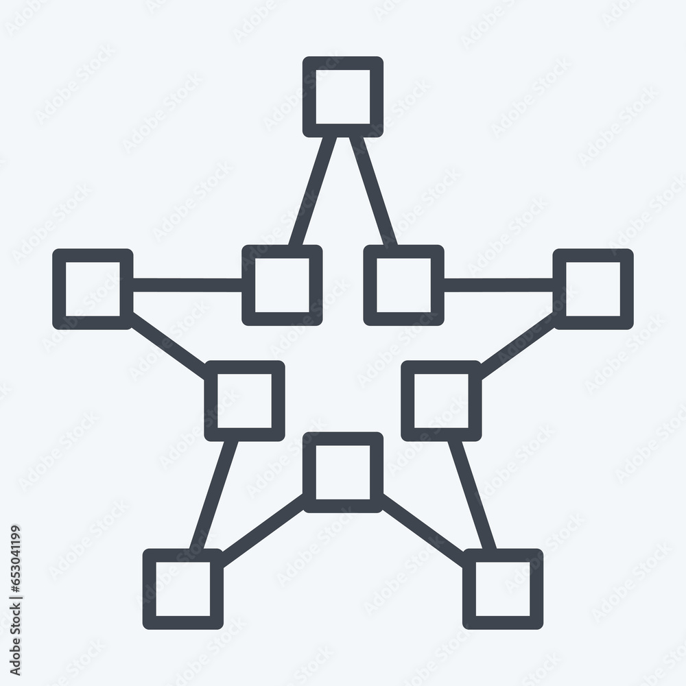 Fototapete icon draw star. related to graphic design tools symbol. line style. simple design editable. simple i