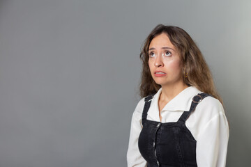 Young Woman with Distressed and Worried Look, Distressed Expression, Anxious and Worried Young...