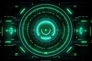 Abstract technology hud interface hologram elements neon lights, circle percent vitality innovation on hi tech future design