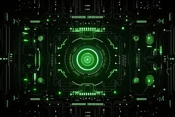 Fototapeta premium Abstract technology hud interface hologram elements neon lights, circle percent vitality innovation on hi tech future design