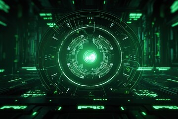 Abstract technology hud interface hologram elements neon lights, circle percent vitality innovation on hi tech future design