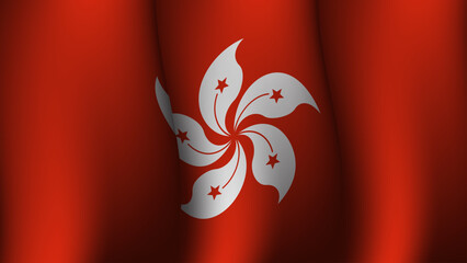 hongkong waving flag background design concept vector illustration