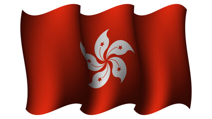 realistic hongkong waving flag design vector illustration