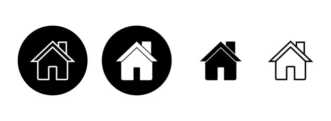 Home icon set illustration. House sign and symbol