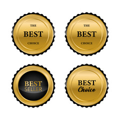 Luxury gold badges and labels premium quality product.