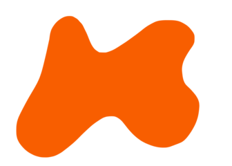 orange man hand abstract blob