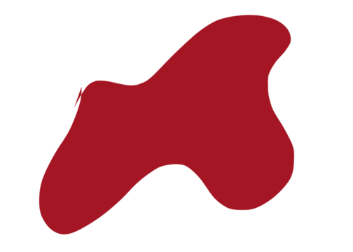 3d render of a bone blob abstract red