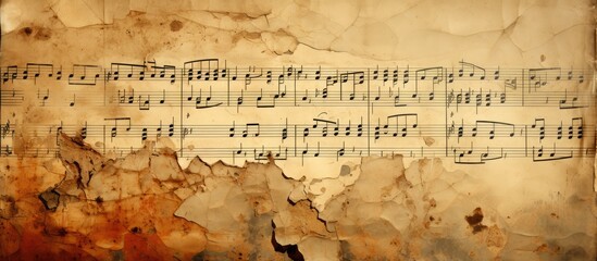 ancient musical notation - obrazy, fototapety, plakaty