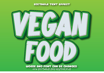 Vegan Food Editable Text Effect Cartoon Style