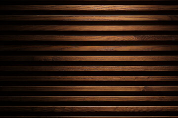 ストライプ、ブラインドのような飾り壁　木目模様・木製のボード板の壁テクスチャー背景