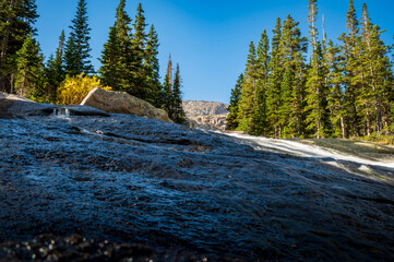 mountain river in winter