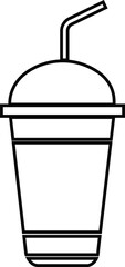 black line Cup of coffee icon. Paper cup logo template. Takeaway concept. Disposable cup of coffee isolated on transparent background. plastic container for drink.