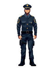 police standing character