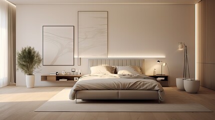 Modern Bedroom interior design created with AI