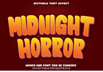 Midnight Horror Editable Text Effect Cartoon Style