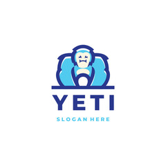 yeti mascot logo vector - obrazy, fototapety, plakaty