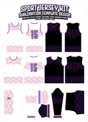 Abstract Colorful Wire Outline Jersey Design Sportswear Layout Template