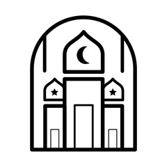Modern mosque icon vector element 
