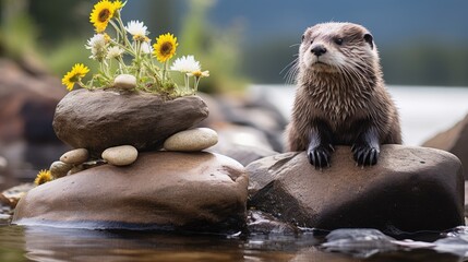 otter on the rocks © faiz