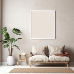 painting in a room with a pastel background generative ai