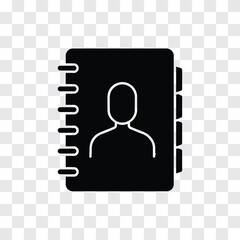 Phone book, contacts book or notebook  icon. Contact information, business partners, digital communication concept. Vector illustration.