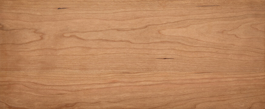 Empty solid wood desktop texture background. North American cherry wood planks natural texture background. Wood texture background. © Guiyuan