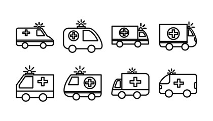 Ambulance icon vector. Ambulance car icon