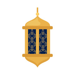 golden ramadan lamp with pattern design